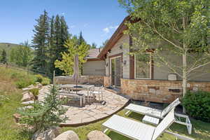 View of patio featuring outdoor dining space