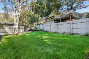 View of yard featuring a mountain view