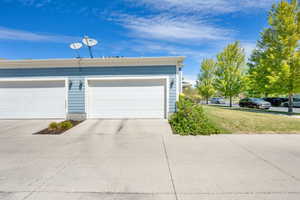 Garage with driveway