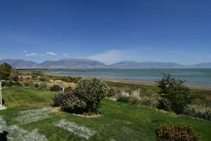 Mountain view with a large body of water