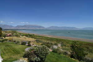 Mountain view with a large body of water