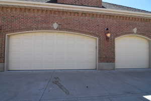 Garage with driveway