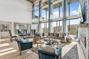 Common area featuring a high ceiling