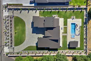 Drone / aerial view of a pool