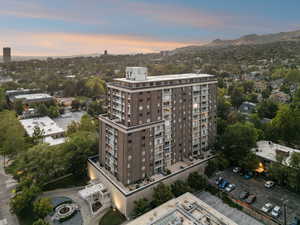 Aerial view at dusk