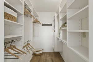 View of walk in closet