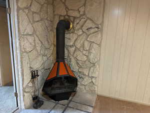 Detailed view of a wood stove