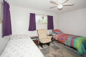 Bedroom featuring ceiling fan