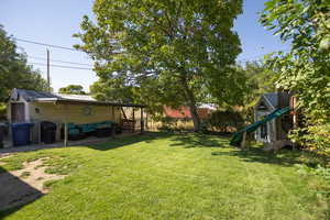 View of yard featuring an outdoor living space