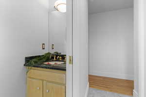 Bathroom featuring vanity