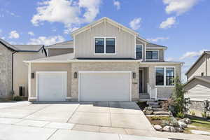Roomy three-car garage entry