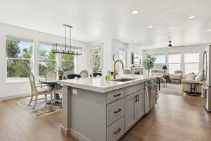 Dining room with plenty of space to entertain. Full of light and the entry to the back deck and patio.