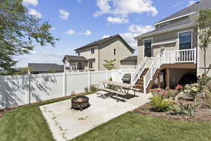 View of composite deck and patio.