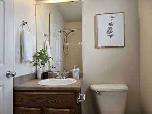 Bathroom with toilet and vanity