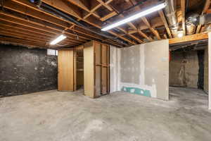 View of unfinished basement