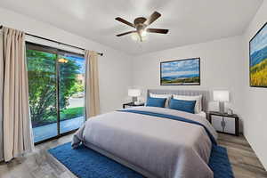 Bedroom with virtually staged furniture.