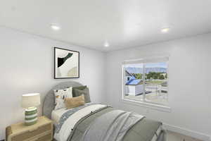 Bedroom with baseboards