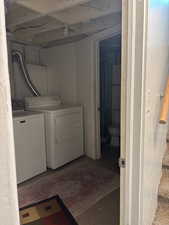 Laundry area featuring washing machine and dryer