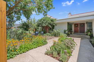 View of front of property with stucco siding