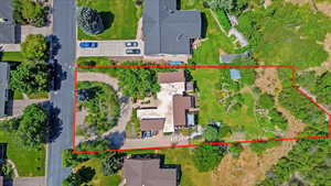 Aerial view of property's location featuring property boundaries highlighted