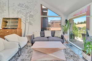 Livingroom with vaulted ceiling