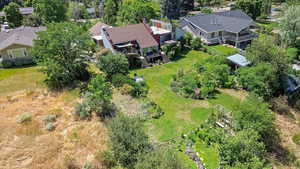 Aerial perspective of suburban area