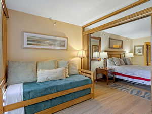 Bedroom featuring wood finished floors
