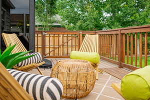 View of wooden deck