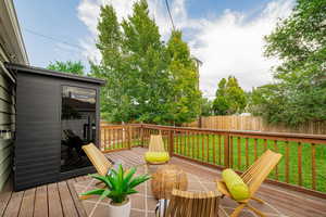 View of wooden deck