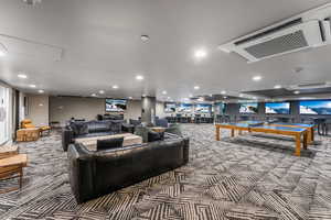 Building lobby with recessed lighting