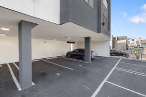 View of covered parking lot