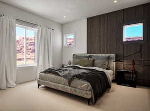 Bedroom featuring carpet floors and recessed lighting