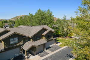 View of subject property with a mountainous background
