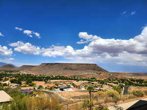 View of mountain background with nearby suburban area