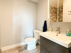 Bathroom featuring vanity and toilet