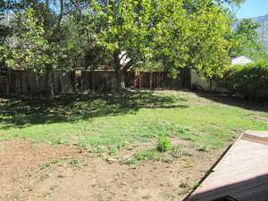 View of fenced backyard
