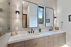 Full bath with double vanity