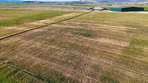 Overview of rural landscape with abundant farmland