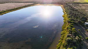 Aerial view of a large body of water