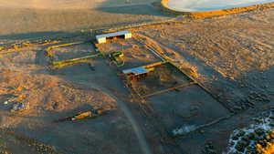 Aerial view of sparsely populated area