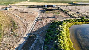 Drone / aerial view of a large body of water