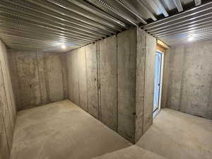 View of unfinished basement