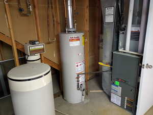 Utilities with water heater and heating unit