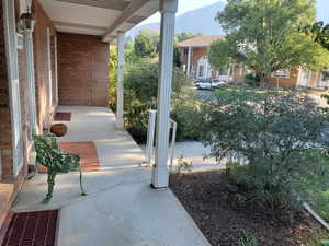Porch with a mountain view