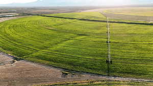 Overview of rural landscape with abundant farmland