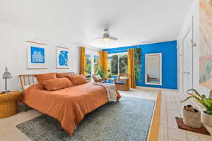 Bedroom featuring ceiling fan