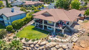 Aerial view of residential area