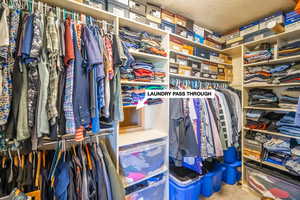 Walk in closet with carpet