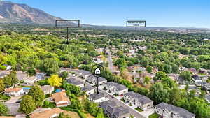 Aerial view of residential area