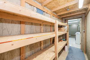 Storage featuring washer / clothes dryer